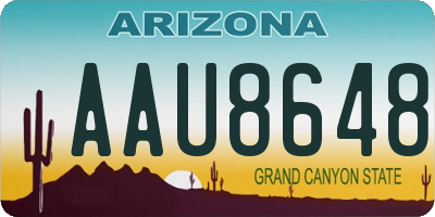 AZ license plate AAU8648