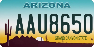 AZ license plate AAU8650