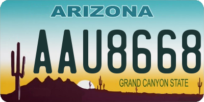 AZ license plate AAU8668