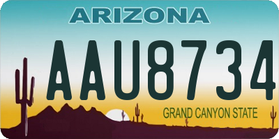AZ license plate AAU8734