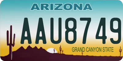 AZ license plate AAU8749