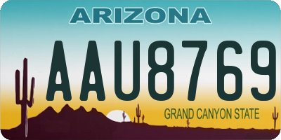 AZ license plate AAU8769