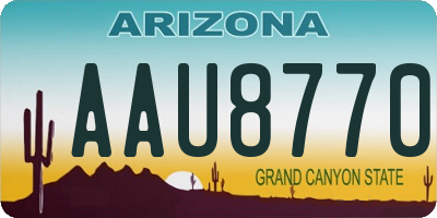 AZ license plate AAU8770