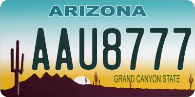 AZ license plate AAU8777