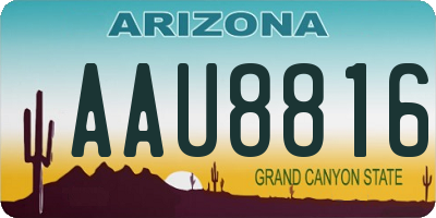 AZ license plate AAU8816