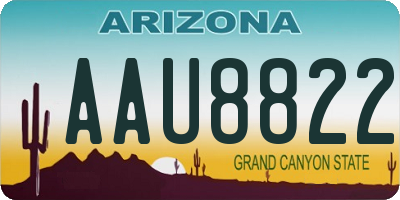 AZ license plate AAU8822