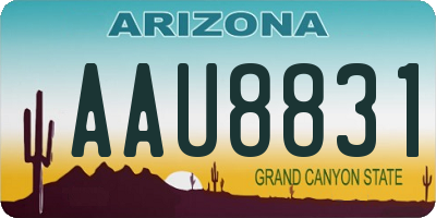 AZ license plate AAU8831