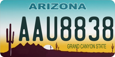 AZ license plate AAU8838