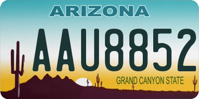 AZ license plate AAU8852