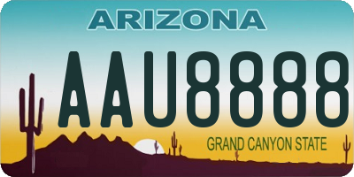 AZ license plate AAU8888