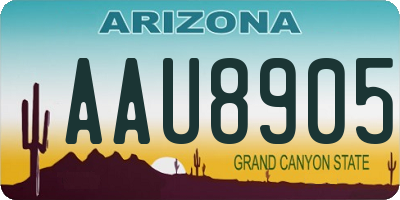 AZ license plate AAU8905