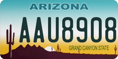 AZ license plate AAU8908