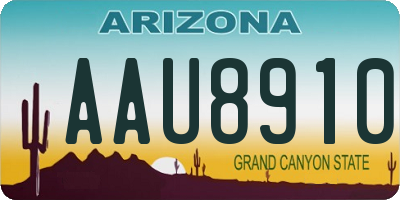 AZ license plate AAU8910