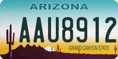 AZ license plate AAU8912
