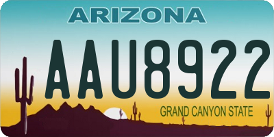 AZ license plate AAU8922