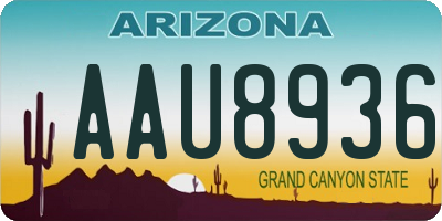 AZ license plate AAU8936