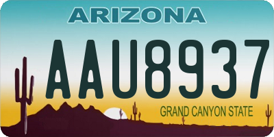 AZ license plate AAU8937