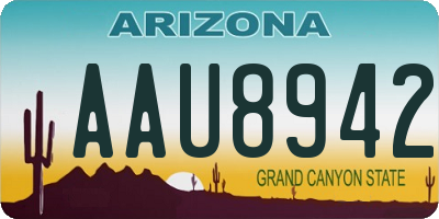 AZ license plate AAU8942