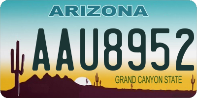 AZ license plate AAU8952