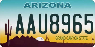 AZ license plate AAU8965
