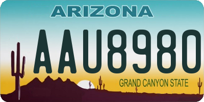 AZ license plate AAU8980
