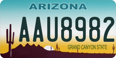 AZ license plate AAU8982