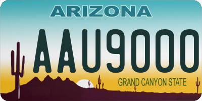 AZ license plate AAU9000