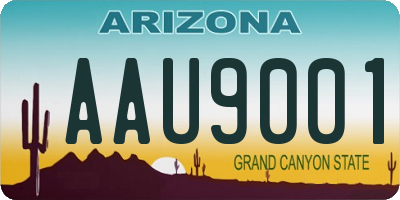 AZ license plate AAU9001
