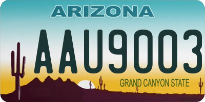 AZ license plate AAU9003