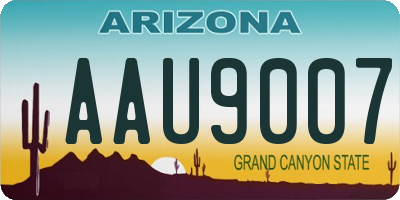 AZ license plate AAU9007