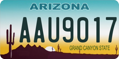 AZ license plate AAU9017