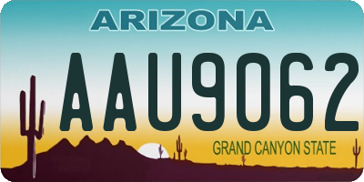 AZ license plate AAU9062