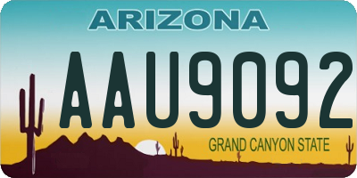 AZ license plate AAU9092