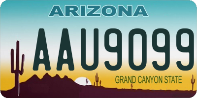 AZ license plate AAU9099