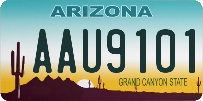 AZ license plate AAU9101