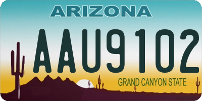 AZ license plate AAU9102