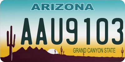 AZ license plate AAU9103