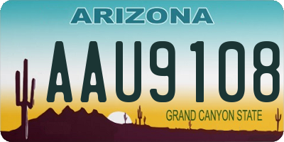 AZ license plate AAU9108