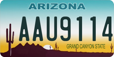 AZ license plate AAU9114