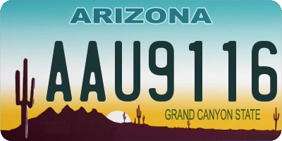 AZ license plate AAU9116