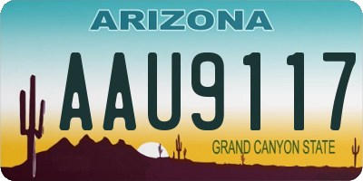 AZ license plate AAU9117