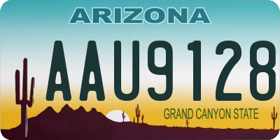 AZ license plate AAU9128