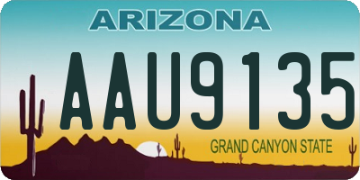 AZ license plate AAU9135