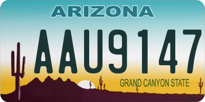 AZ license plate AAU9147