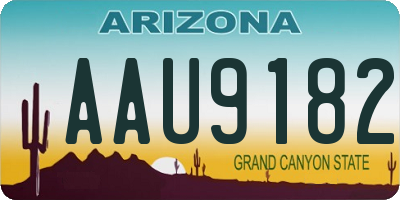 AZ license plate AAU9182