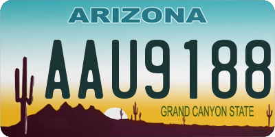 AZ license plate AAU9188