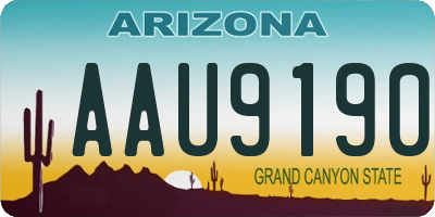 AZ license plate AAU9190