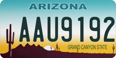 AZ license plate AAU9192