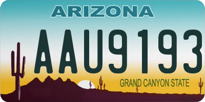 AZ license plate AAU9193