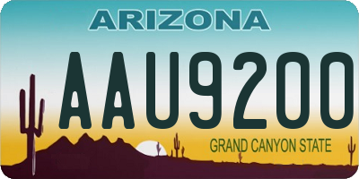 AZ license plate AAU9200